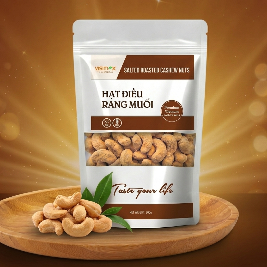 Hạt Điều Rang Muối Không Vỏ 200g